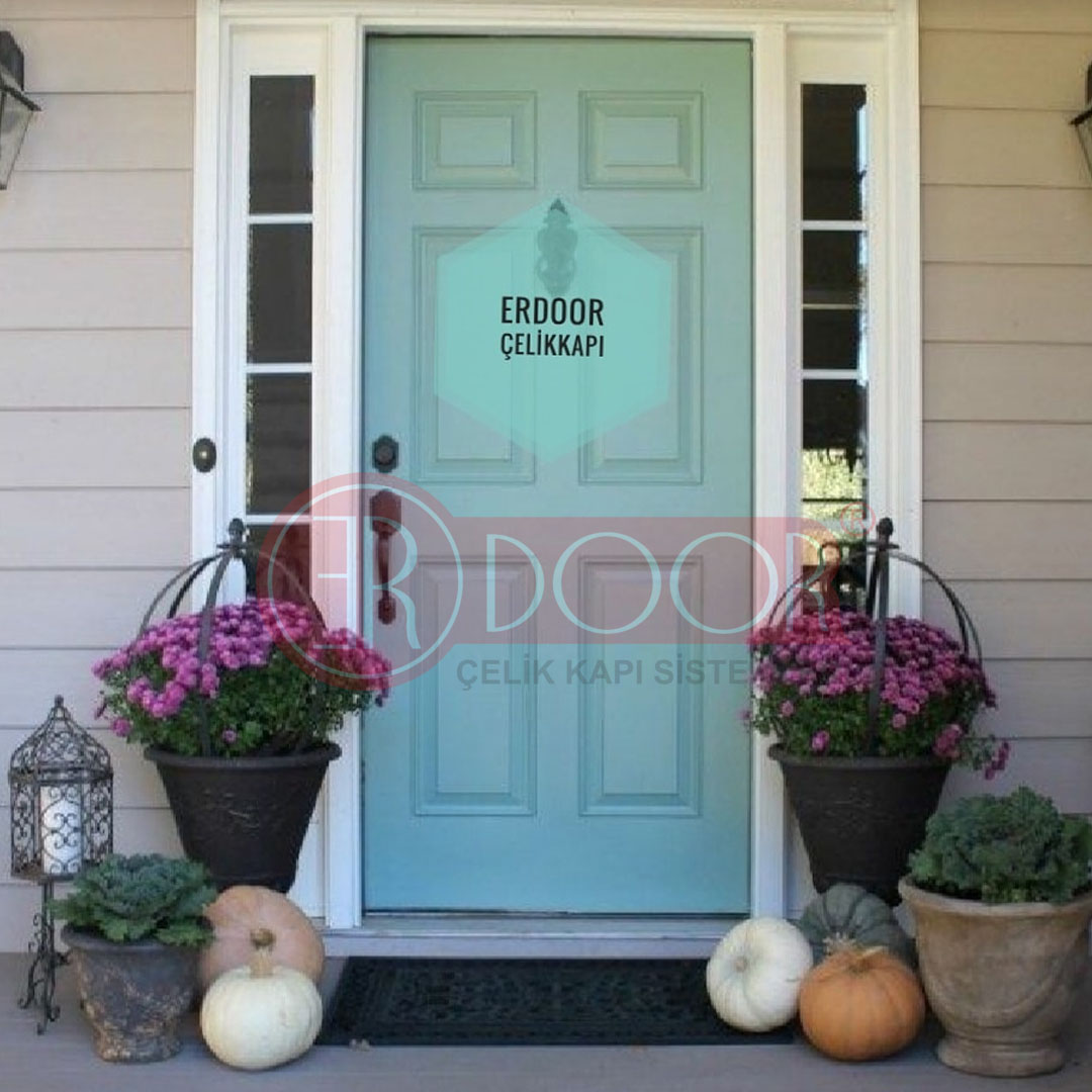 Mint Yeşil Özel Ölçü Villa Giriş Kapısı ER0229