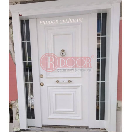 Çıtalı Beyaz Lake Lüks Villa Giriş Kapısı ER0243