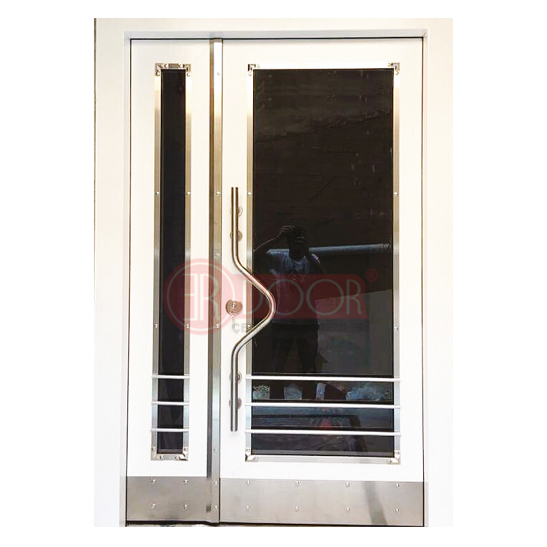Lake Beyaz Paslanmazlı Lamine Camlı Bina Giriş Kapısı ER0015