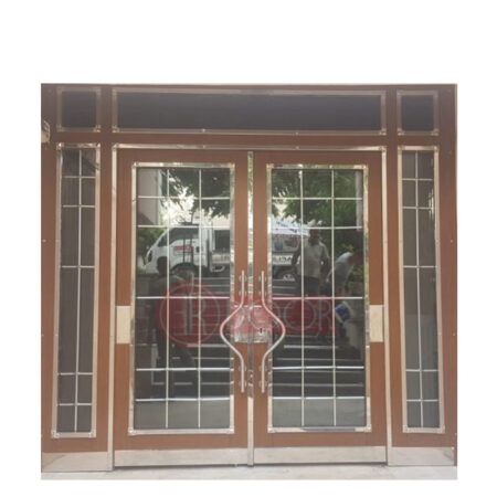 Kompak Ceviz Çift Kanat Bina Giriş Kapısı ER0069