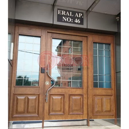 Klasik Ceviz Göbekli Bina Giriş Kapısı ER0088